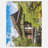京都市銀閣寺本堂 フリースブランケット (正面)
