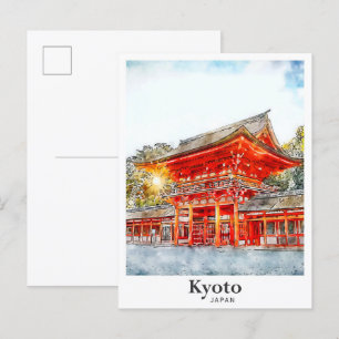 京都府水彩下絵の手書き ポストカード