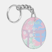 京都府観光芸術ピンク名門私立校風のアート キーホルダー (正面左)