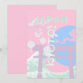 京都府観光芸術ピンク名門私立校風のアート シーズンカード (正面/裏面)