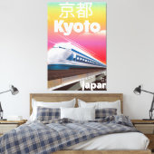 京都新幹線ヴィンテージ旅行ポスター キャンバスプリント (インサイチュ (寝室))