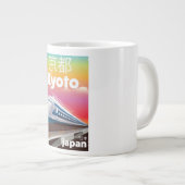 京都新幹線ヴィンテージ旅行ポスター ジャンボコーヒーマグカップ (正面右)