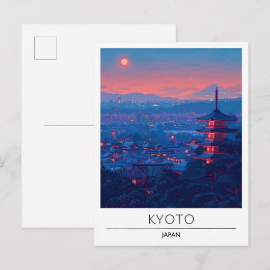 京都旅行の夜 ポストカード (正面/裏面)
