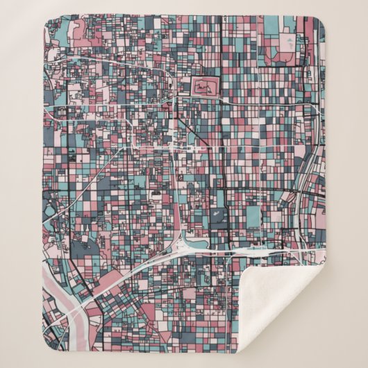 京都日本の地図 シェルパブランケット (正面)