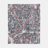 京都日本の地図 フリースブランケット (正面)