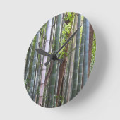 京都日本の嵯峨野の巨竹林 ラウンド壁時計 (傾斜)