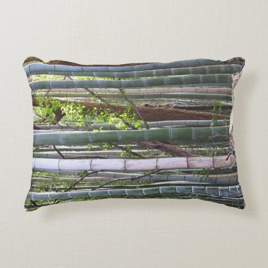 京都日本の嵯峨野の竹林 アクセントクッション (正面)