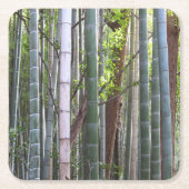 京都日本の嵯峨野の竹林 スクエアペーパーコースター (正面)