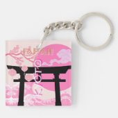 京都日本ピンクの旅行アート キーホルダー (裏面)