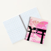 京都日本ピンクの旅行アート ノートブック (内部)