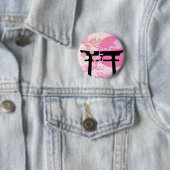京都日本ピンクの旅行アート 缶バッジ (インサイチュ)
