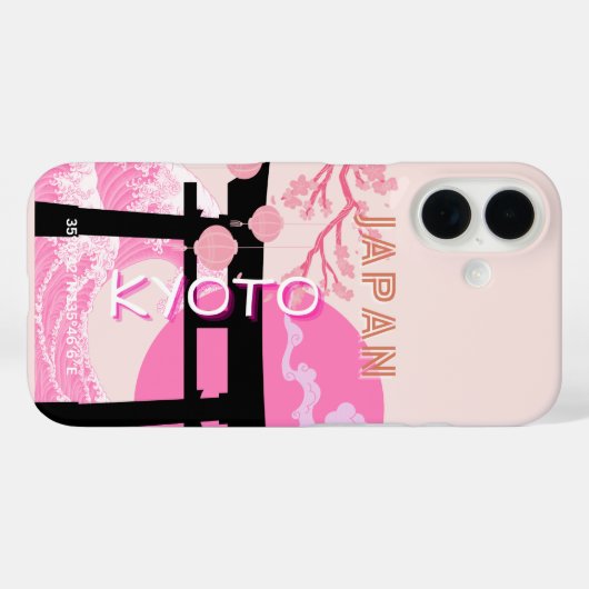 京都日本ピンクの旅行アート Case-Mate iPhoneケース (裏面 (横))