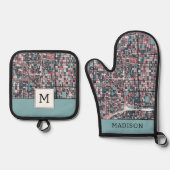 京都日本地図 鍋つかみ&鍋敷きセット (正面)