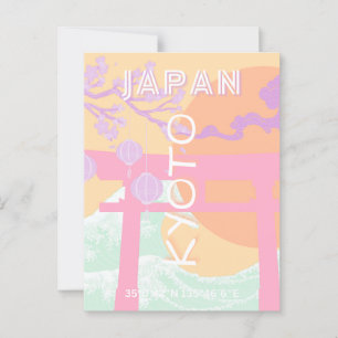京都日本旅行アートオレンジパステルアート ポストカード