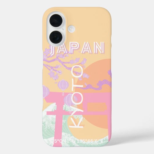 京都日本旅行アートオレンジパステルアート Case-Mate iPhoneケース (裏面)