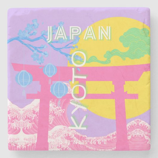 京都日本旅行アート ストーンコースター (正面)
