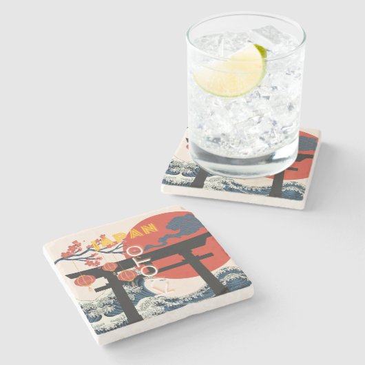 京都日本旅行レトロ旅行芸術 ストーンコースター (横)