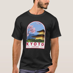 京都日本旅行レトロ旅行記エンブレム Tシャツ