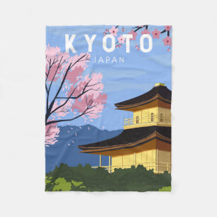 京都日本旅行ヴィンテージ芸術 フリースブランケット
