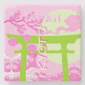 京都日本旅行芸術ピンクの旅行芸術 ストーンコースター (正面)