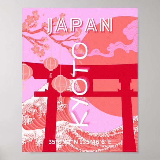 京都日本旅行芸術ピンクレトロ旅行芸術 ポスター (正面)