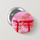 京都日本旅行芸術ピンクレトロ旅行芸術 缶バッジ (正面&裏面)