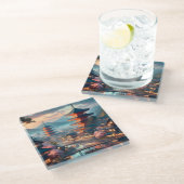 京都日本景観旅行ヴィンテージ ガラスコースター (アングル)