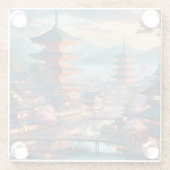 京都日本景観旅行ヴィンテージ ガラスコースター (裏面)