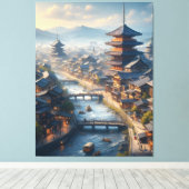 京都日本景観旅行ヴィンテージ キャンバスプリント (インサイチュ (ウッドフロア))