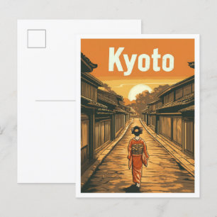 京都日本美術ヴィンテージ旅行イラストレーション ポストカード