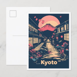 京都日本美術ヴィンテージ旅行イラストレーション ポストカード