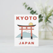 京都日本 鳥居の門 ミニマリスト旅行 ポストカード (スタンド正面)