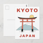 京都日本 鳥居の門 ミニマリスト旅行 ポストカード (正面/裏面)