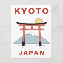 京都日本 鳥居の門 ミニマリスト旅行 ポストカード