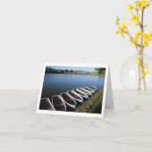 京都案内板嵐山の小舟 カード (黄色い花)