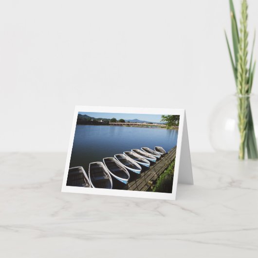 京都案内板嵐山の小舟 カード (正面)