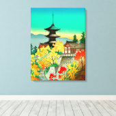 京都清水寺の秋 紅葉 キャンバスプリント (インサイチュ (ウッドフロア))