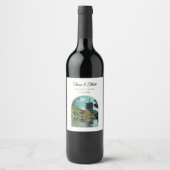 京都結婚の日本寄りパーソナライズされた ワインラベル (正面)