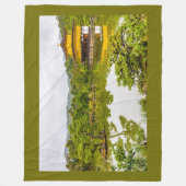 京都金閣寺 フリースブランケット (正面)