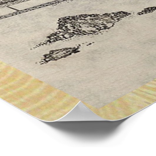 京都龍安寺庭園1700年 ポスター (角)