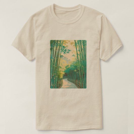 京都 嵐山 竹林散歩 Tシャツ (デザイン正面)