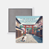 京都、日本 マグネット (正面/裏面)