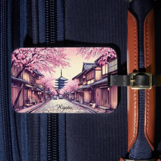 京都 日本 桜の風景 ラゲッジタグ (正面インサイチュ4)