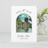 京都 日本 結婚式 Save the Date 招待状 (スタンド正面)