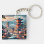 京都 日本 風景 旅行 ヴィンテージ キーホルダー (裏面)