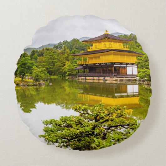 京都・金閣寺 ラウンドクッション (正面)