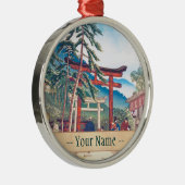 京都- Fushimi Inariの景色の有名な場所 メタルオーナメント (右)