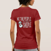 人々およびSheeple -政治ユーモア Tシャツ (裏面)