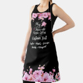 人々お気に入りのが私を名前をカスタムすると呼ぶ |ピンクの花 エプロン (インサイチュ)