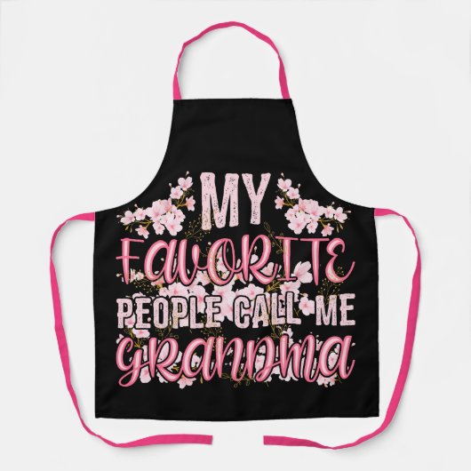 人々お気に入りのはおばあちゃん花と呼ばれる エプロン (正面)